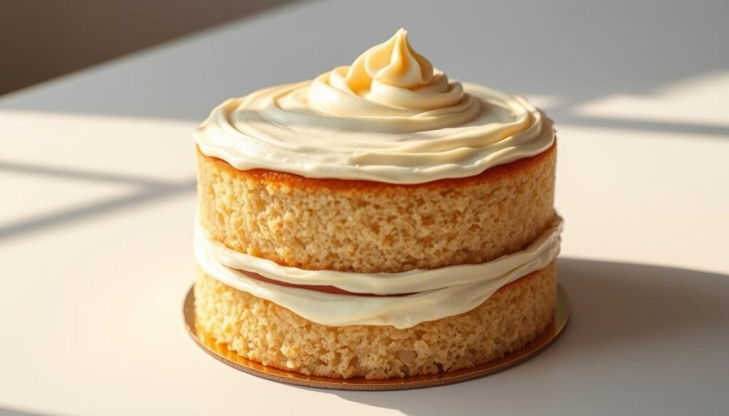 Two-Layer Almond Flavored Cake with Almond Buttercream Frosting Two-Layer Almond Flavored Cake with Almond Buttercream Frosting