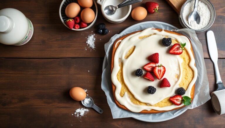 kefir sheet cake recipe card