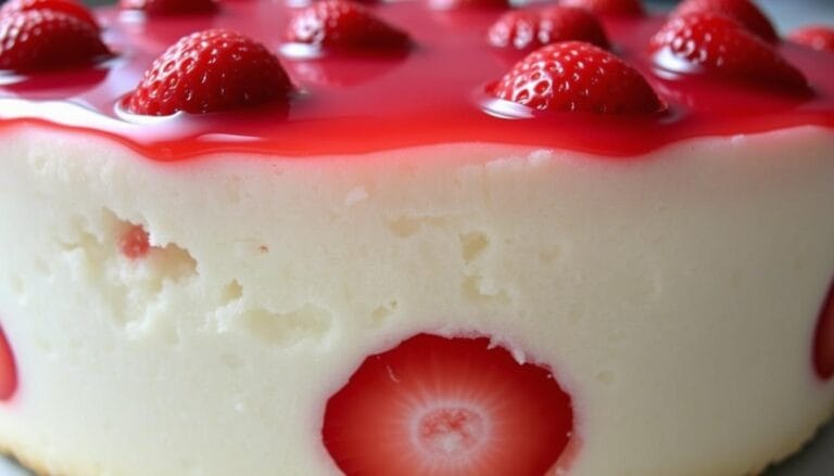 jello cake with strawberries